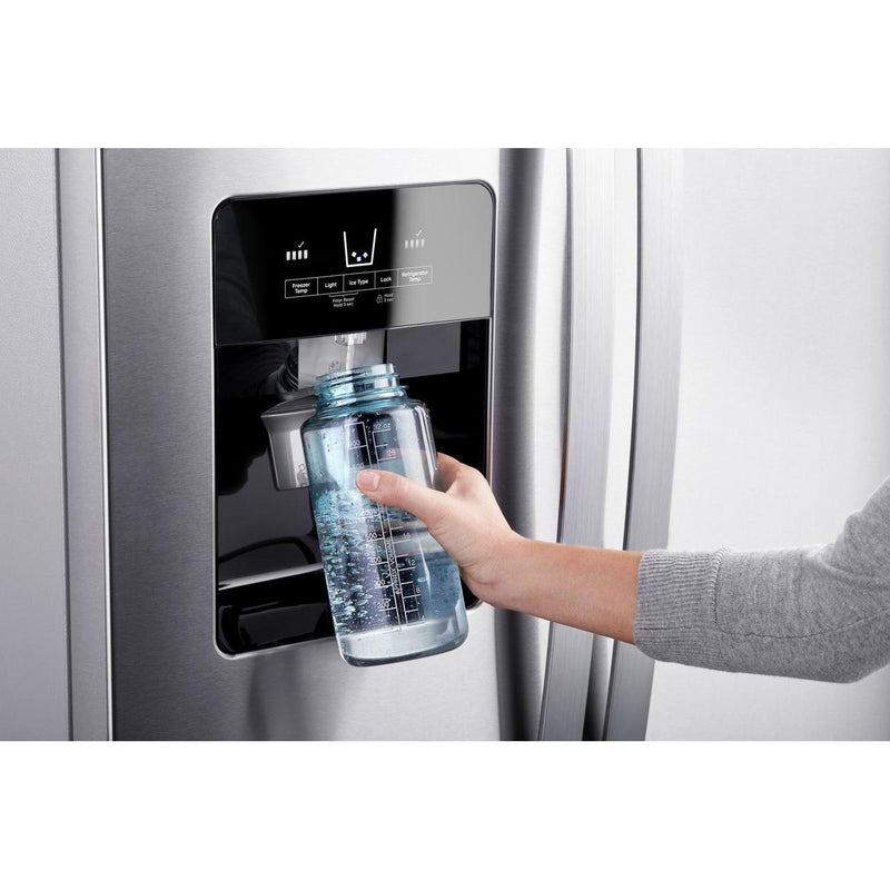 Whirlpool 36-inch, 24.5 cu. ft. Side-by-Side Freestanding Refrigerator with Exterior Ice and Water Dispenser with EveryDrop™ Water Filtration WRS555SIHZ