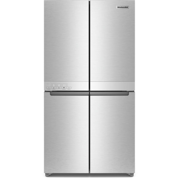 KitchenAid 36-inch, 19.4 cu. ft. Counter-Depth 4-Door Refrigerator with PrintShield™ Finish KRQC506MPS