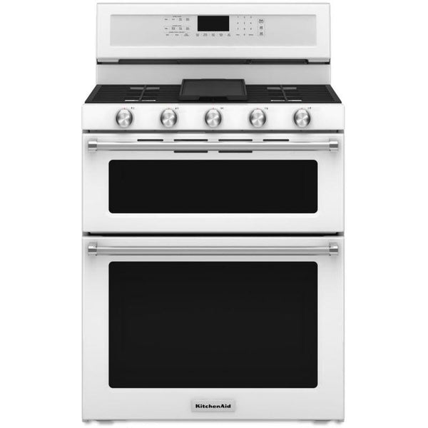 KitchenAid 30-inch Freestanding Gas Range KFGD500EWH IMAGE 1