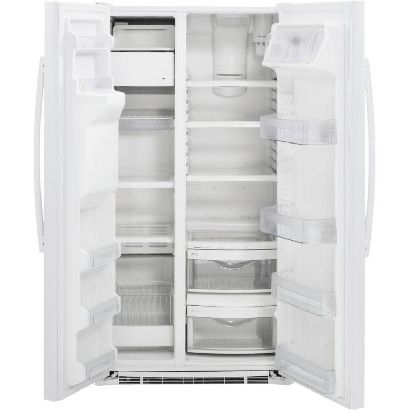 GE 36-inch, 21.9 cu. ft. Counter-Depth Side-by-Side Refrigerator with Ice and Water GZS22DGJWW IMAGE 3