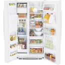GE 36-inch 25.3 cu.ft. Freestanding Side-by-Side Refrigerator with LED Lighting GSE25GGPWWGSE25GGPWW