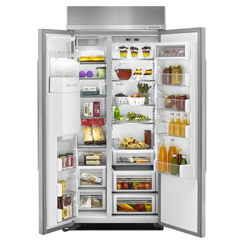 KitchenAid 36-inch, 20.8 cu.ft. Built-in Side-by-Side Refrigerator with Water and Ice Dispensing System KBSD606ESS IMAGE 4