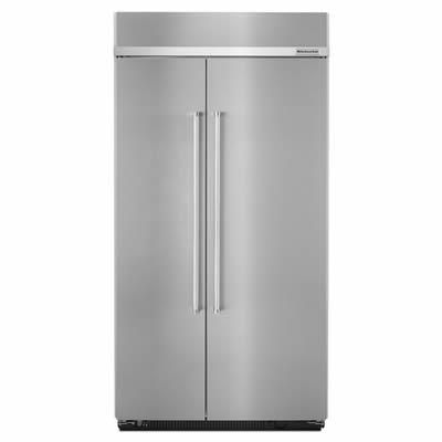 KitchenAid 43-inch, 25.5 cu. ft. Side-by-Side Built-in Refrigerator with Interior Ice Maker KBSN602ESS IMAGE 1