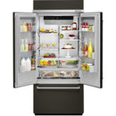 KitchenAid 36-inch, 20.8 cu.ft. Built-in French 3-Door Refrigerator with Internal Ice Maker KBFN506EBSKBFN506EBS