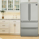 Forno 36-inch, 19.2 cu.ft. Counter-Depth French 4-Door Refrigerator with Internal Ice Maker FFRBI1820-36S