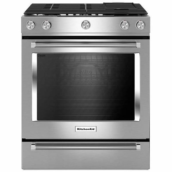 KitchenAid 30-inch Slide-In Dual-Fuel Range KSDB900ESS IMAGE 1