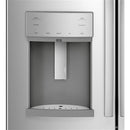 GE Profile 36-inch, 27.7 cu.ft. Freestanding French 3-Door Refrigerator with External Water and Ice Dispensing System PFE28KYNFSPFE28KYNFS