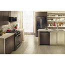 KitchenAid 36-inch, 26.8 cu. ft. Freestanding French Door 3-Door Refrigerator with Exterior Ice and Water Dispensing System (Black Stainless Steel+PrintShield) KRFF507HBS (KRFF507HBS)