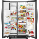 Whirlpool 36-inch, 24.5 cu. ft. Side-by-Side Freestanding Refrigerator with Exterior Ice and Water Dispenser with EveryDrop™ Water Filtration WRS555SIHB (Black)WRS555SIHB