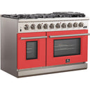 Forno Capriasca Alta Qualita 48-inch Freestanding Gas Range with Convection Technology FFSGS6260-48 (Red)FFSGS626048RED