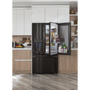 GE Profile 36-inch, 22.1 cu.ft. Counter-Depth French 3-Door Refrigerator with External Water and Ice Dispensing System PYD22KBLTS