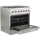 Forno Galiano Alta Qualita 36-inch Freestanding Gas Range with Convection Technology FFSGS6244-36FFSGS624436