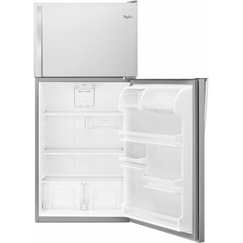 Whirlpool 30-inch, 18.2 cu.ft. Freestanding Top Freezer Refrigerator with Flexi-Slide™ Bin WRT318FZDM