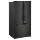 Whirlpool 36-inch, 25.2 cu. ft. French 3-Door Refrigerator with Water Dispenser (Black)WRF535SWHB