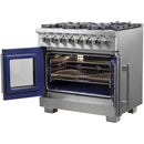 Forno Capriasca 36" Freestanding French Door Dual Fuel Range FFSGS6387-36