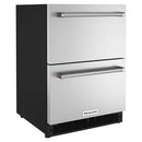 KitchenAid 24-inch Undercounter Double-Drawer Refrigerator KUDR204KSB