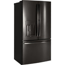 GE Profile 36-inch, 22.2 cu.ft. Counter-Depth French 3-Door Refrigerator with Water and Ice Dispensing System PYE22KBLTS