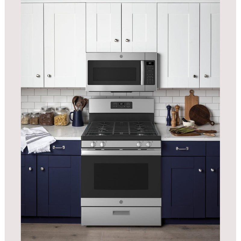 GE 30-inch Freestanding Gas Range with Precise Simmer Burner JGBS61RPSS