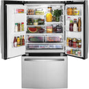 GE 36-inch, 20.6 cu.ft. Counter-Depth French 3-Door Refrigerator with Exterior Ice Maker GYE21JYMFSGYE21JYMFS