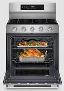KitchenAid 30-inch 5.0 Cu. Ft. Smart Freestanding Gas Range with Convection Cooking Modes (PrintShield Stainless Steel)KFGS530SPS