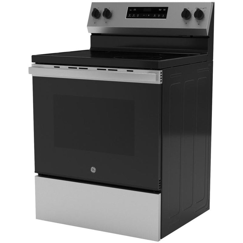 GE 30-inch Freestanding Electric Range with Steam Clean GRF400SVSS