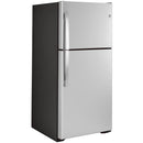 GE 30-inch, 19.2 cu. ft. Top Freezer Refrigerator with edge-to-edge glass shelves GTE19JSNRSS