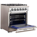 Forno Capriasca Alta Qualita 30-inch Freestanding Gas Range with Convection Technology FFSGS6260-30
