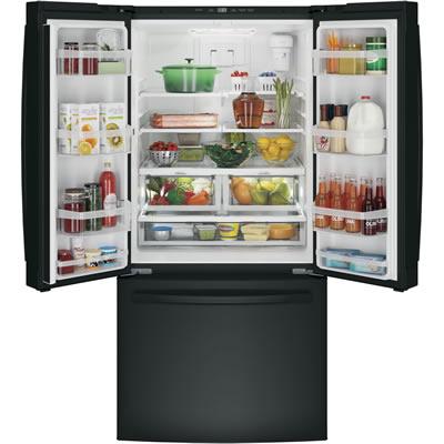 GE 33-inch, 24.8 cu. ft. French 3-Door Refrigerator with Ice and Water GNE25JGKBB IMAGE 5