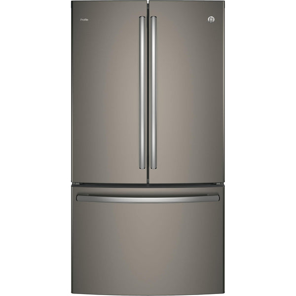 GE Profile 36-inch, 23.1 cu. ft. Counter-Depth French 3-Door Refrigerator with Ice and Water PWE23KMKES IMAGE 1