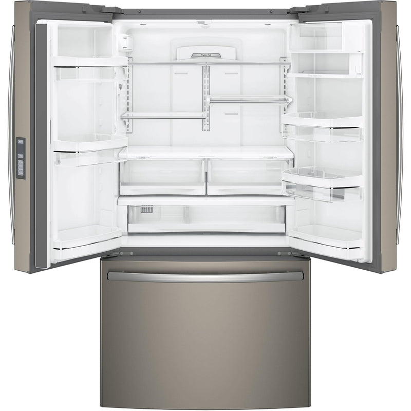 GE Profile 36-inch, 23.1 cu. ft. Counter-Depth French 3-Door Refrigerator with Ice and Water PWE23KMKES IMAGE 3