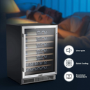 Galanz 47-Bottle Built-In Wine Cooler In Stainless Steel (GLW57MS2B16)