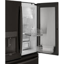 GE Profile 36-inch, 22.1 cu.ft. Counter-Depth French 3-Door Refrigerator with External Water and Ice Dispensing System PYD22KBLTS
