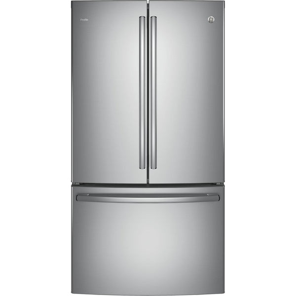 GE Profile 36-inch, 23.1 cu. ft. Counter-Depth French 3-Door Refrigerator with Interior Ice Maker PWE23KSKSS IMAGE 1