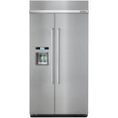 KitchenAid 42-inch, 25 cu.ft. Built-in Side-by-Side Refrigerator with Water and Ice Dispensing System KBSD612ESS IMAGE 1