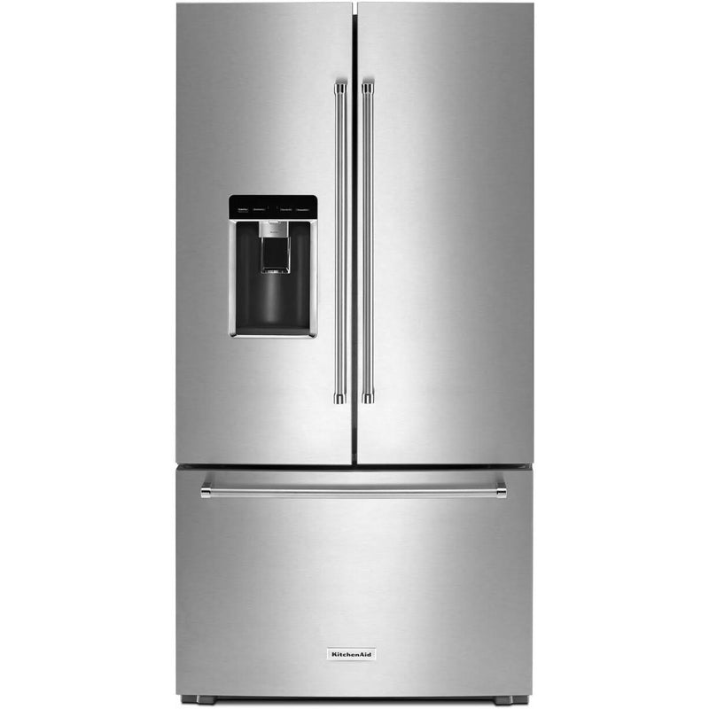 KitchenAid 36-inch, 23.8 cu. ft. Counter-Depth French 3-Door Refrigerator with Ice and Water KRFC704FSS IMAGE 1