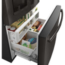 GE Profile 36-inch, 27.8 cu. ft. French 3-Door Refrigerator with Ice and Water PFE28KBLTSPFE28KBLTS