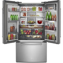 KitchenAid 36-inch, 23.8 cu. ft. Counter-Depth French 3-Door Refrigerator with Ice and Water Dispensing System KRFC704FPS