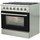 Forno Galiano Alta Qualita 36-inch Freestanding Gas Range with Convection Technology FFSGS6244-36BLK