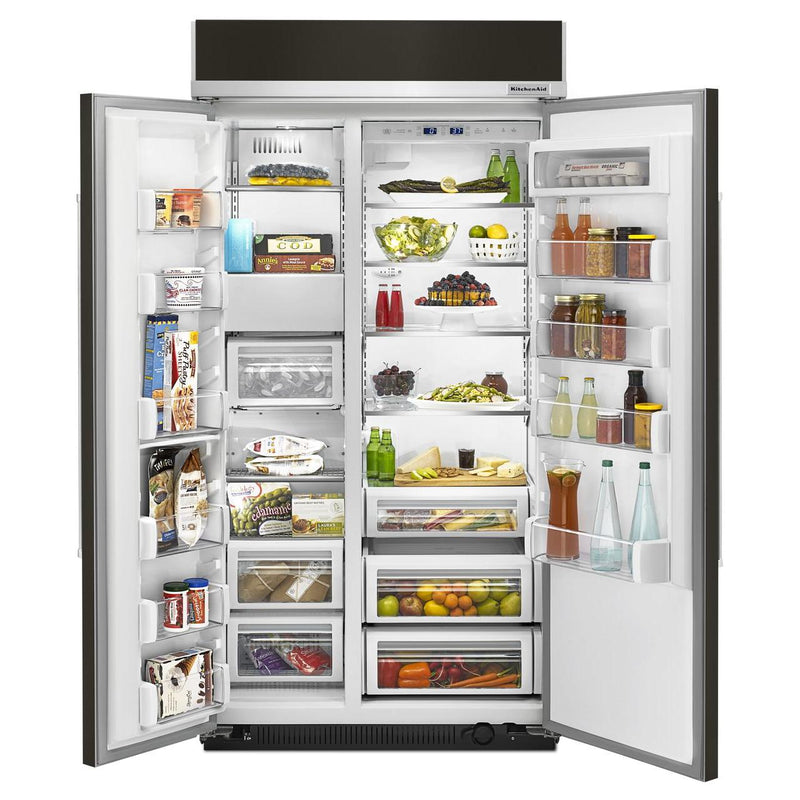 KitchenAid 42-inch, 25.5 cu.ft. Side-by-Side Built-in Refrigerator with Interior Ice Maker KBSN602EBS IMAGE 3