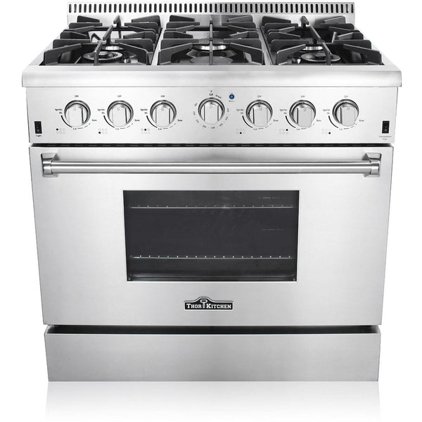 Thor Kitchen 36-inch Freestanding Dual-Fuel Range HRD3606U IMAGE 1