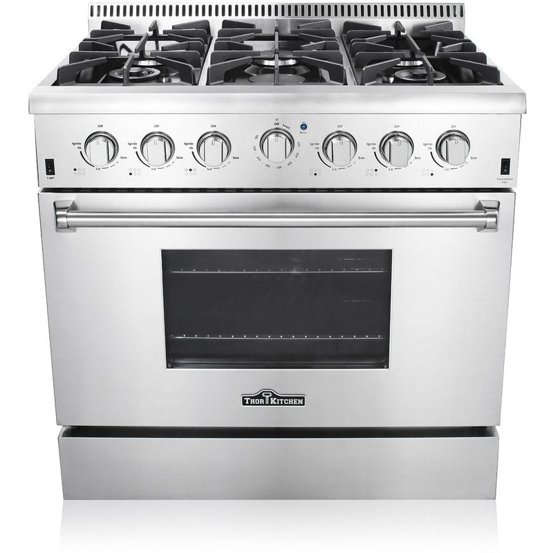 Thor Kitchen 36 Professional Dual Fuel Range in Stainless Steel Hrd3606u