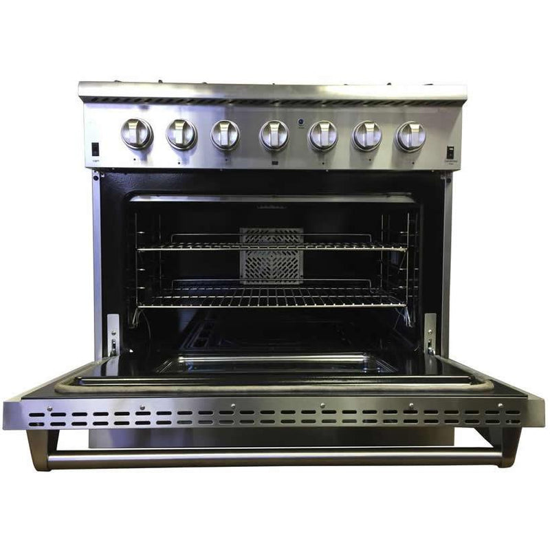 Thor Kitchen 36 Professional Dual Fuel Range in Stainless Steel Hrd3606u