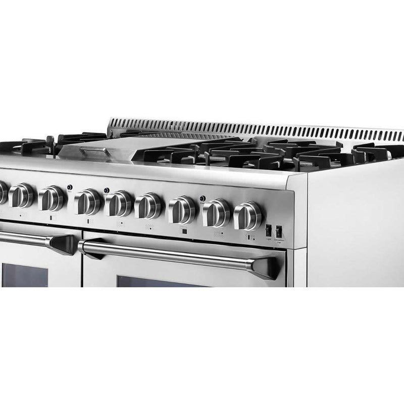 Thor Kitchen Liquid Propane 48-in 6 Burners 4.2-cu ft / 2.5-cu ft  Convection Oven Freestanding Liquid Propane Double Oven Gas Range  (Stainless Steel) in the Double Oven Gas Ranges department at
