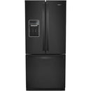 Whirlpool 30-inch, 19.7 cu.ft. Freestanding French 3-Door Refrigerator with Exterior Water Dispenser with EveryDrop® Filtration (Black)WRF560SEHB