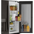 GE Profile 36-inch, 22.1 cu.ft. Counter-Depth French 3-Door Refrigerator with External Water and Ice Dispensing System PYD22KBLTS
