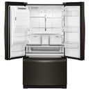 Whirlpool 36-inch, 26.8 cu. ft. Freestanding French 3-Door Refrigerator Water and Ice Dispensing System (Black Stainless Fingerprint Resistant)WRF767SDHV