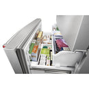 KitchenAid 36-inch, 26.8 cu. ft. Freestanding French Door 3-Door Refrigerator with Exterior Ice and Water Dispensing System KRFF507HPS