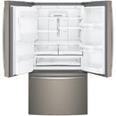 GE 36-inch, 27.8 cu.ft. Freestanding French 3-Door Refrigerator with Ice and Water Dispensing System GFE28GMKES