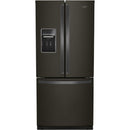 Whirlpool 30-inch, 19.7 cu.ft. Freestanding French 3-Door Refrigerator with Exterior Water Dispenser with EveryDrop® Filtration (Black Stainless Fingerprint Resistant)WRF560SEHV