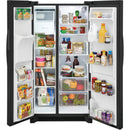 Frigidaire 36-inch, 25.6 cu.ft. Freestanding Side-by-Side Refrigerator with Ice and Water Dispensing System (Black) (FRSS2623AB)